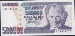 7.Emisyon 4.Tertip 500000 Lira L83 411282 Çilaltı Çil Bandrol baskı izi var