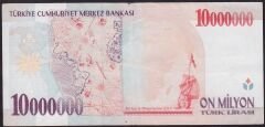 7.Emisyon 10.000.000 Lira D38 462129 Çok Çok Temiz