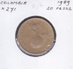 Kolombiya 20 Pesos 1989