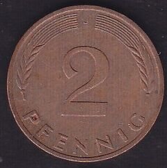 Almanya 2 Pfennig 1980 J