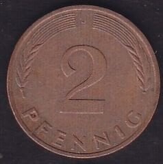 Almanya 2 Pfennig 1980 J