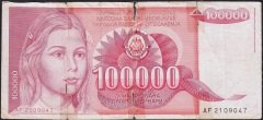 Yugoslavya 100000 Dinar 1989 Haliyle