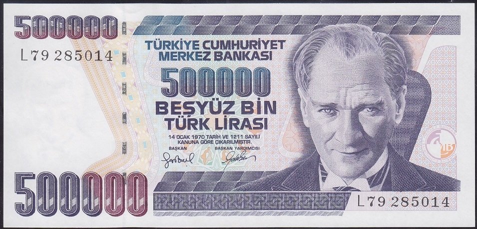 7.Emisyon 4.Tertip 500000 Lira L79 285014 Çil