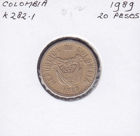 Kolombiya 20 Pesos 1989