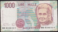 İtalya 1000 Liret 1990 Çok Temiz