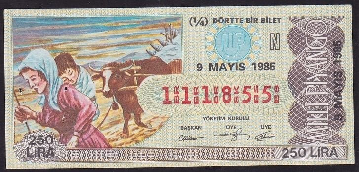 1985 9 Mayıs Çeyrek Bilet - N Serisi