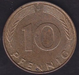 Almanya 10 Pfennig 1989 J