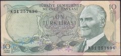 6.Emisyon 2.Tertip 10 Lira K31 257896 Çok Temiz +