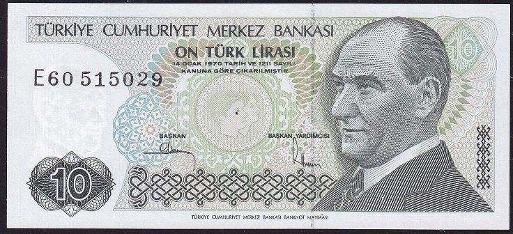 7.Emisyon 2.Tertip 10 Lira E60 515029 Çil