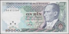 7.EMİSYON 4.TERTİP 10000 LİRA I84 472290 ÇÇT eski kağıt para mezat