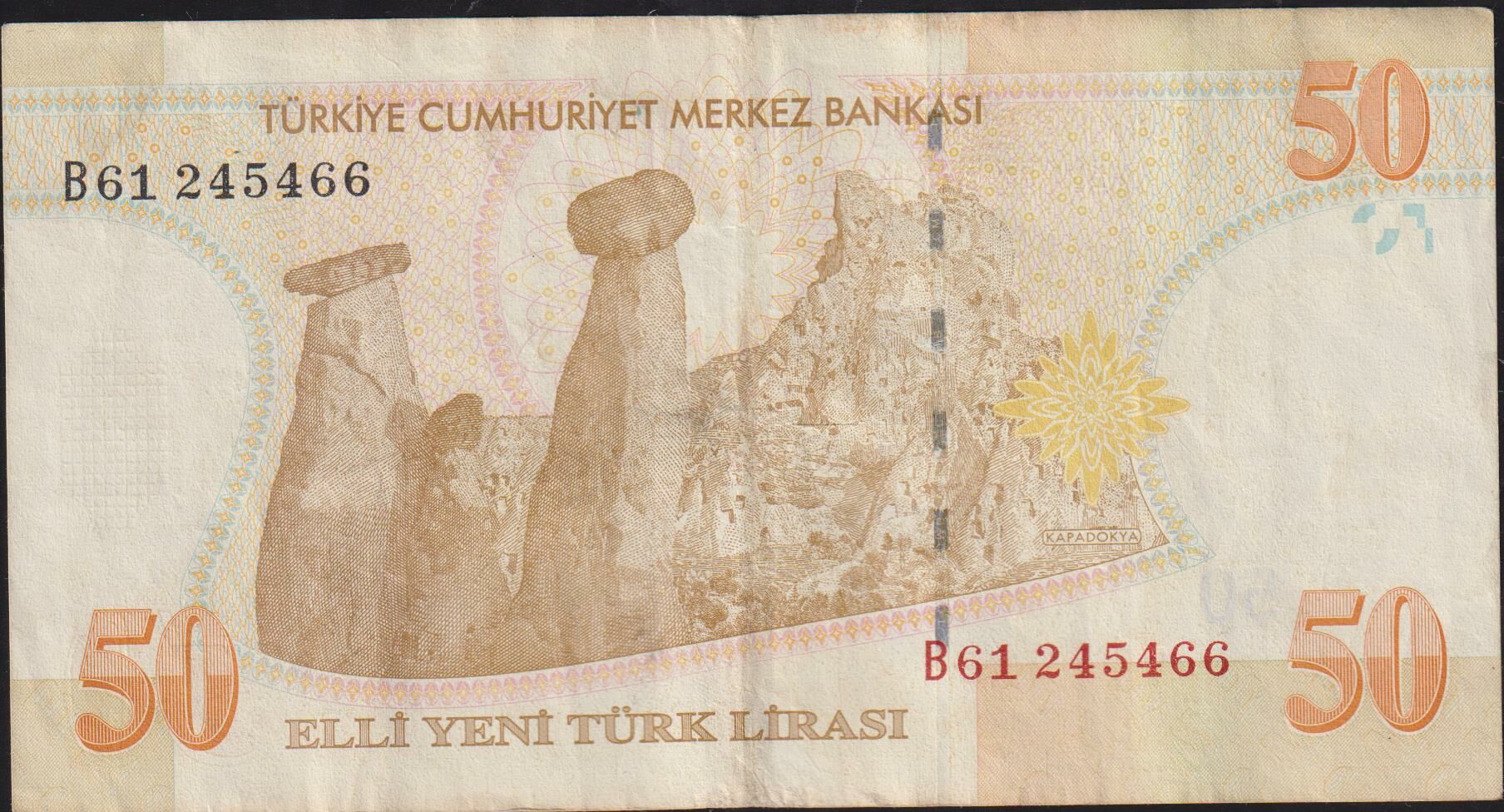 8.Emisyon 50 YTL B61 245466 Çok Temiz