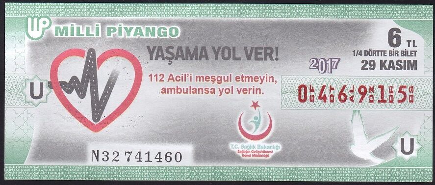 2017 29 Kasım Çeyrek Bilet - U Serisi