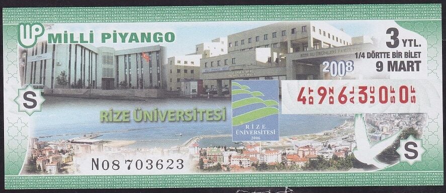 2008 9 Mart Çeyrek Bilet - S Serisi