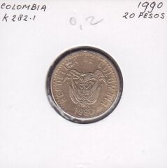 Kolombiya 20 Pesos 1990