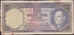 5.Emisyon 4.Tertip 500 Lira T08 037004 Haliyle
