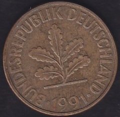 Almanya 10 Pfennig 1991 D