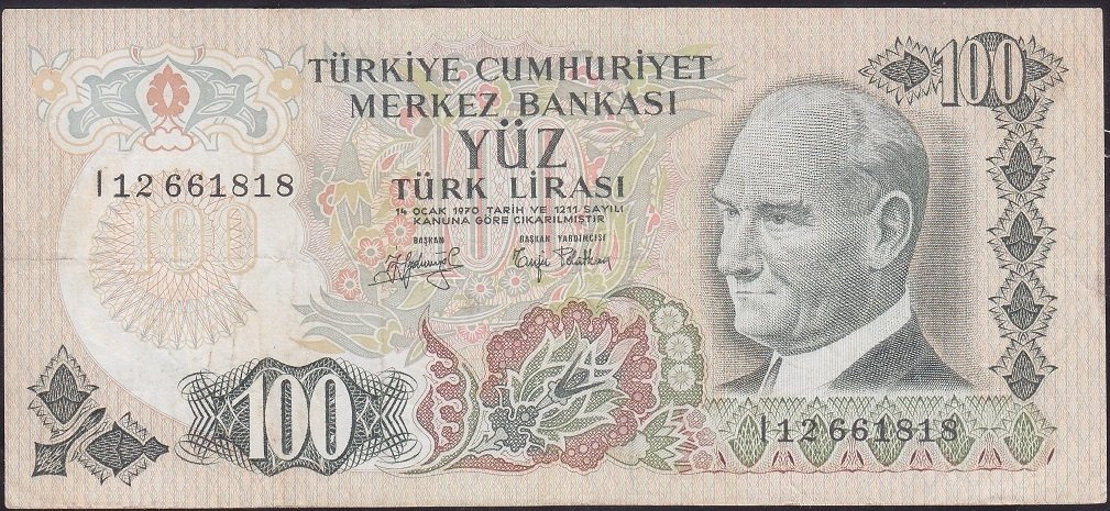 6.Emisyon 2.Tertip 100 Lira I12 661818 Temiz