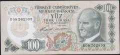 6.Emisyon 1.Tertip 100 Lira B08 262993 Çok Temiz