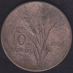 1968 YILI 10 KURUŞ eski para lan yerler