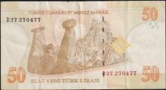 8.Emisyon 50 YTL D37 270477 Çok Temiz+