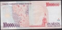 7.Emisyon 10.000.000 Lira D32 643349 Çok Temiz+
