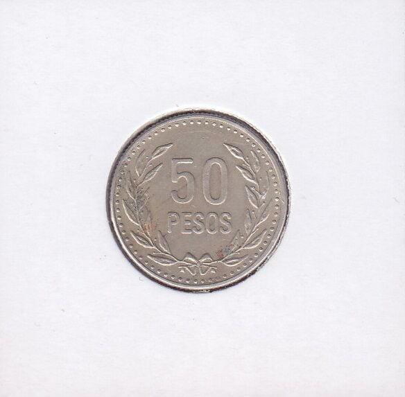 Kolombiya 50 Pesos 1989