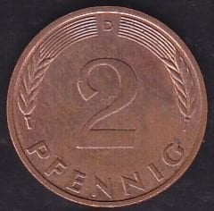 Almanya 2 Pfennig 1985 D