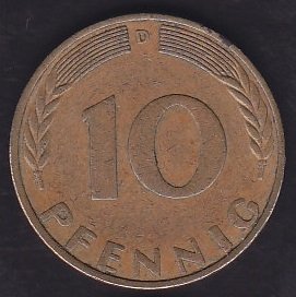 Almanya 10 Pfennig 1970 D