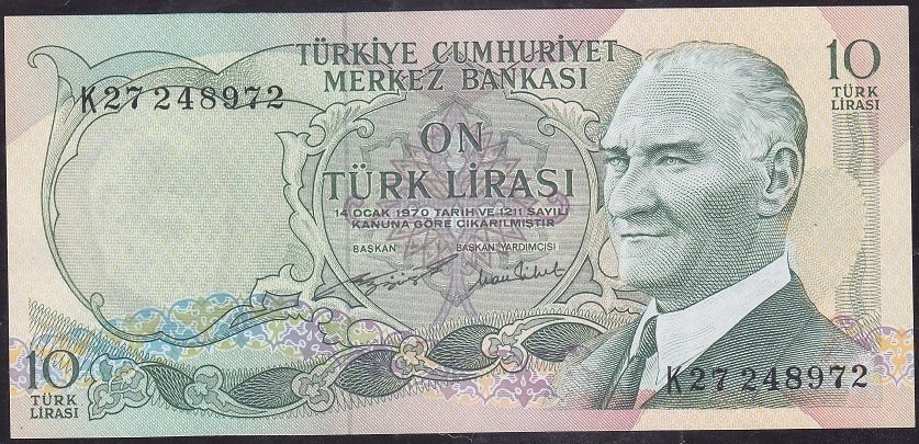 6.Emisyon 2.Tertip 10 Lira K27 248972 Çilaltı