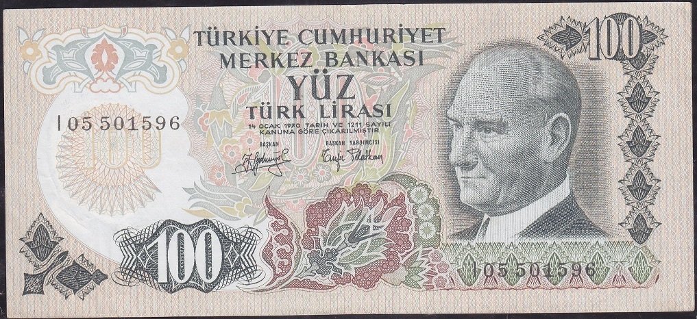 6.Emisyon 2.Tertip 100 Lira I05 501596 Ççt
