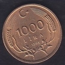 1995 Yılı 1000 Lira Çilaltı Çil