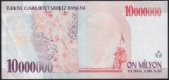 7.Emisyon 10000000 Lira D30 961330 Çok Temiz+