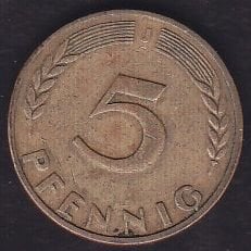 Almanya 5 Pfennig 1949 J Lander
