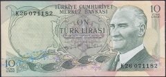 6.Emisyon 2.Tertip 10 Lira K26 071182 Ççt Çilaltı