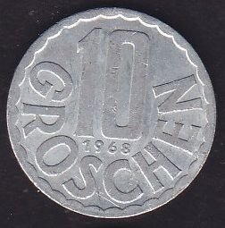 Avusturya 10 Groschen 1968