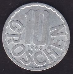 Avusturya 10 Groschen 1968