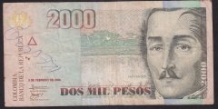 KOLOMBİYA 2000 PESOS 2008 ÇOK TEMİZ