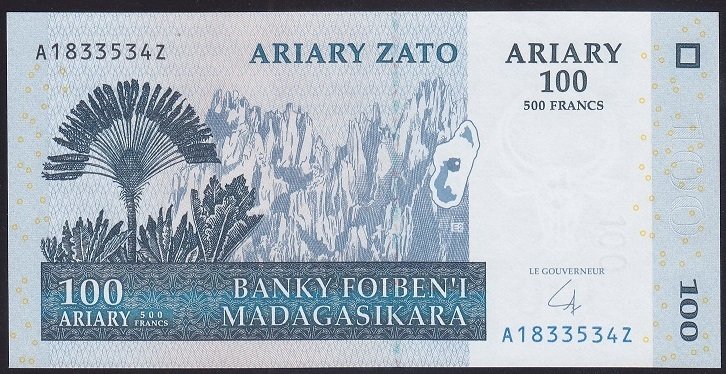 Madagaskar 100 Ariary 2004 Çil  (A)