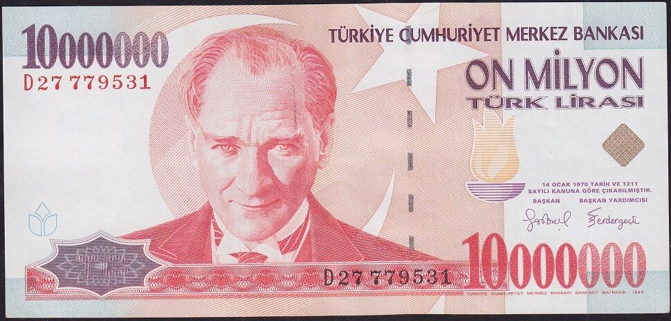 7.Emisyon 10.000.000 Lira D27 779531 Ççt Çilaltı