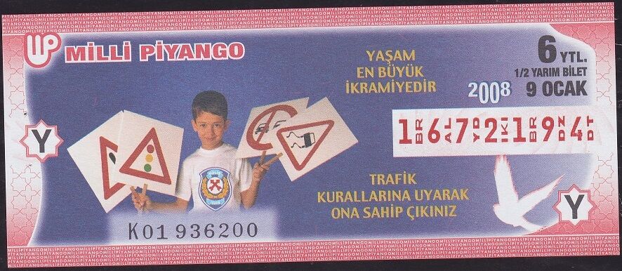 2008 9 Ocak Yarım Bilet - Y Serisi
