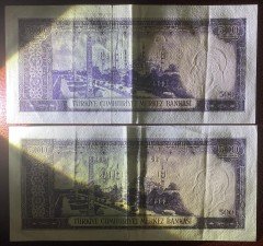 5.Emisyon 4.Tertip 500 Lira V15 004332-33 Seri Takipli