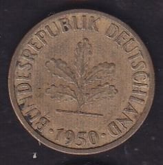 Almanya 5 Pfennig 1950