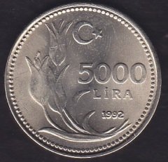 1992 YILI 5000 LİRA ÇİLALTI ÇİL