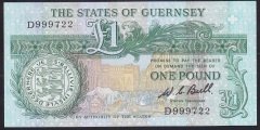GUERNSEY 1 POUND 1980 ÇİL eski kağıt para değerleri