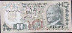 6.Emisyon 1.Tertip 100 Lira B04 233463 Çok Çok Temiz+