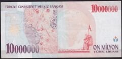 7.Emisyon 10.000.000 Lira D22 788839 Çok Temiz+