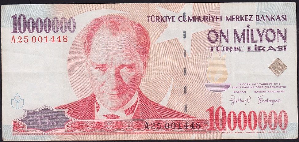 7.Emisyon 10 000 000 Lira A25 001448