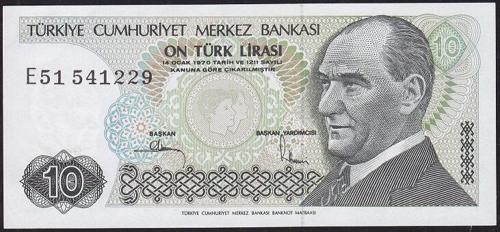 7.Emisyon 2.Tertip 10 Lira E51 541229 Çilaltı Çil
