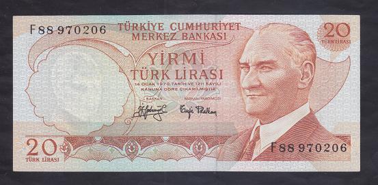 6.EMİSYON 3.TERTİP 20 LİRA F88 970206 ÇİLALTI ÇİL