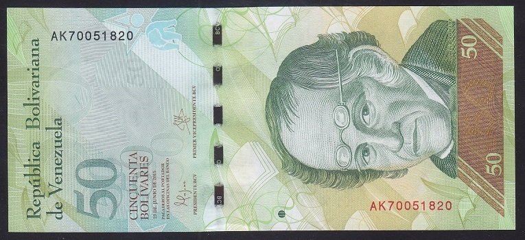 Venezuela 50 Bolivares 2015 Çil Pick92j